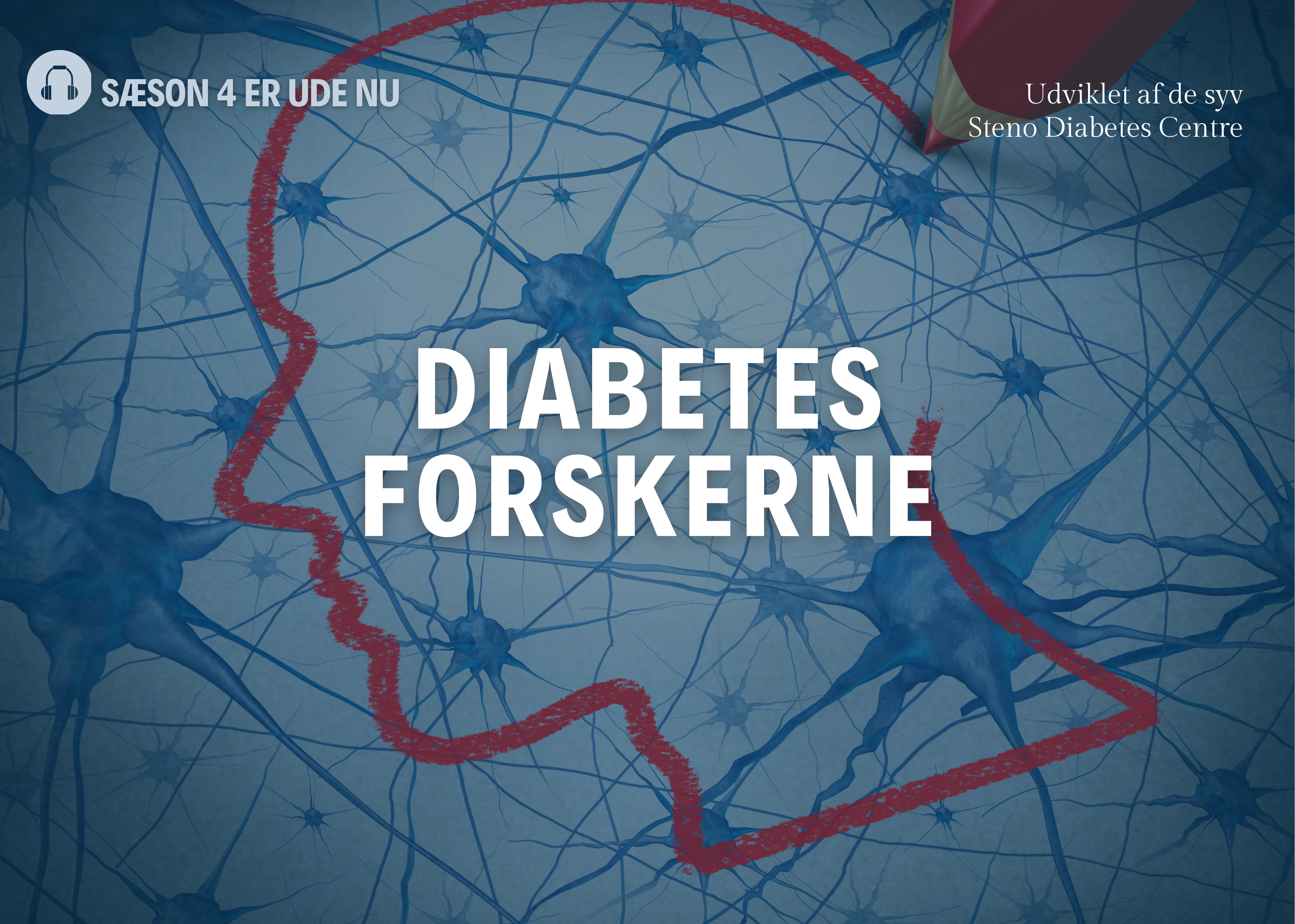 Logo til fjerde sæson med de populære podcasts med Diabetesforskerne. 