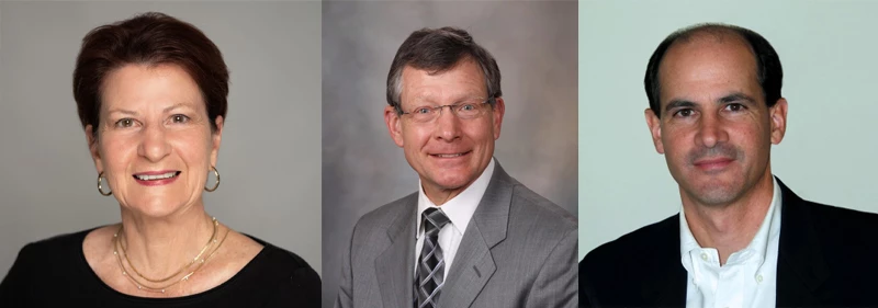 Billede af tre ny-udnævnte Skou-professorer